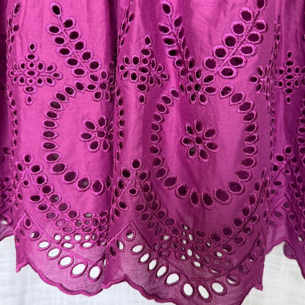 Rails Gia Tiered Midi Dress in Berry - 100% Cotton Eyelet Embroidered Size XS - Picture 5 of 8
